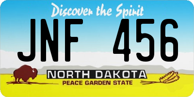 ND license plate JNF456