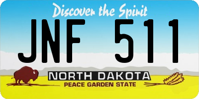 ND license plate JNF511