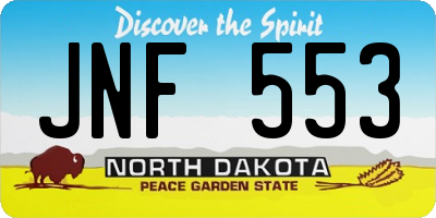 ND license plate JNF553