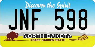 ND license plate JNF598