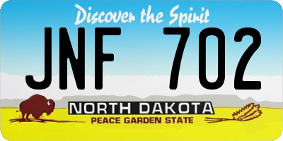 ND license plate JNF702