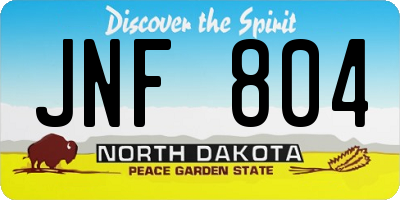 ND license plate JNF804