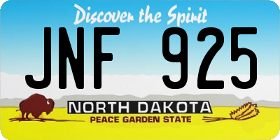 ND license plate JNF925