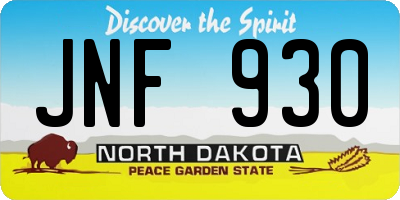 ND license plate JNF930