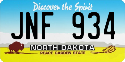 ND license plate JNF934