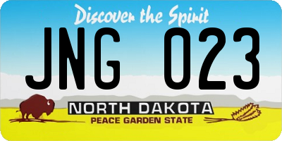 ND license plate JNG023