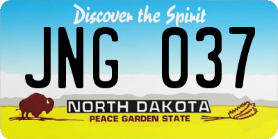 ND license plate JNG037