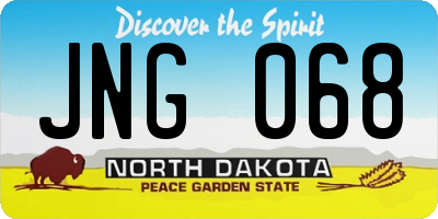 ND license plate JNG068