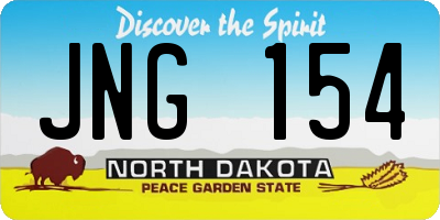 ND license plate JNG154