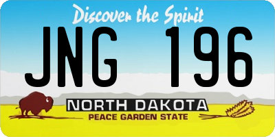 ND license plate JNG196