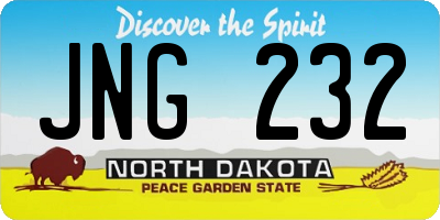 ND license plate JNG232