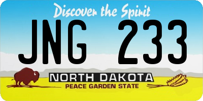 ND license plate JNG233