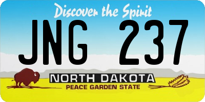 ND license plate JNG237