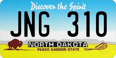 ND license plate JNG310