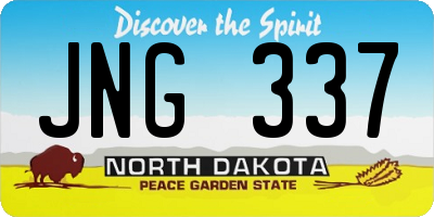 ND license plate JNG337