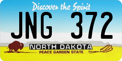 ND license plate JNG372