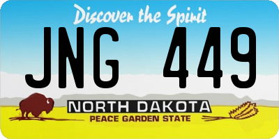 ND license plate JNG449