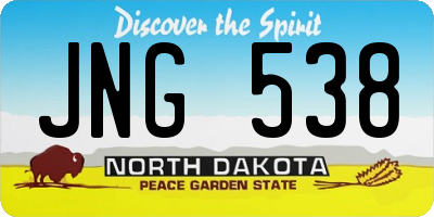 ND license plate JNG538