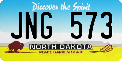 ND license plate JNG573