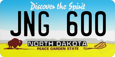 ND license plate JNG600