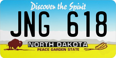 ND license plate JNG618