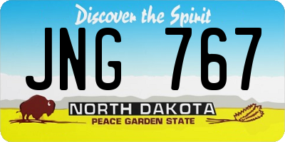 ND license plate JNG767