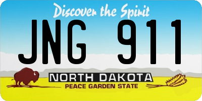 ND license plate JNG911