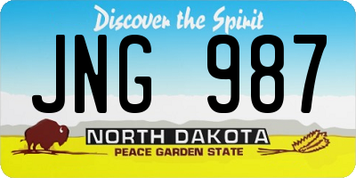 ND license plate JNG987