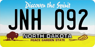ND license plate JNH092