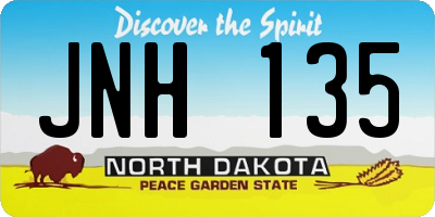 ND license plate JNH135