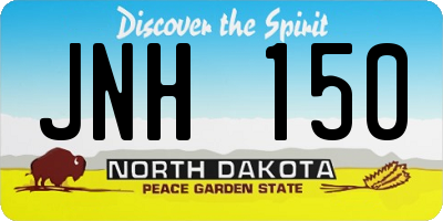 ND license plate JNH150