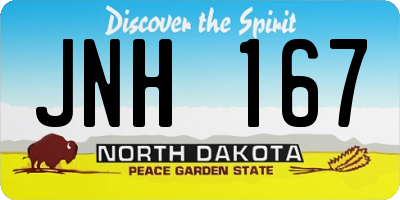 ND license plate JNH167