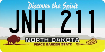 ND license plate JNH211