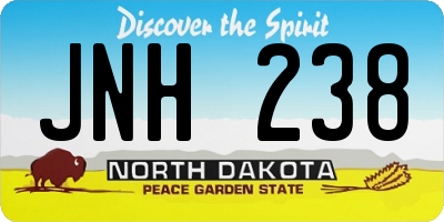 ND license plate JNH238