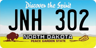 ND license plate JNH302