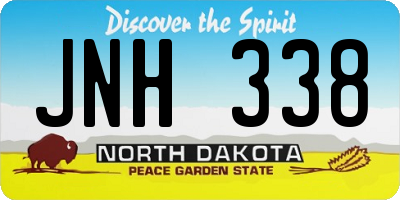 ND license plate JNH338