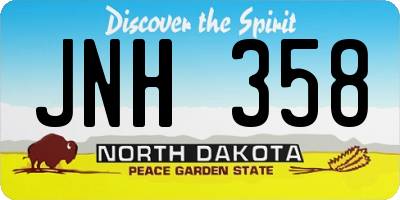 ND license plate JNH358