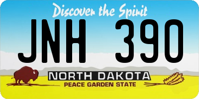 ND license plate JNH390