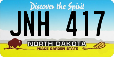 ND license plate JNH417