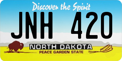 ND license plate JNH420