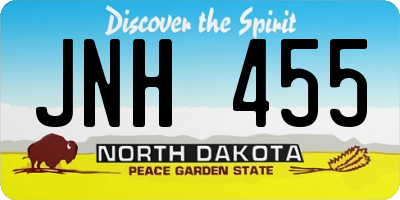 ND license plate JNH455