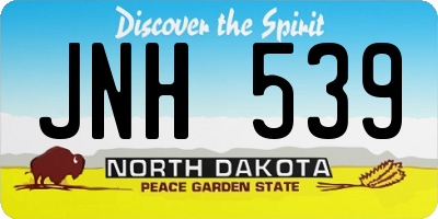 ND license plate JNH539