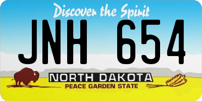 ND license plate JNH654