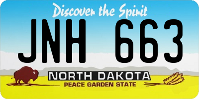 ND license plate JNH663