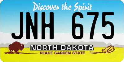 ND license plate JNH675