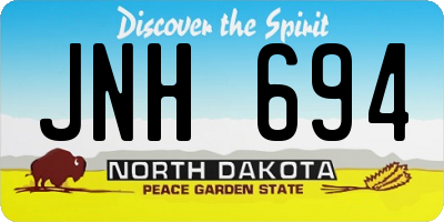 ND license plate JNH694