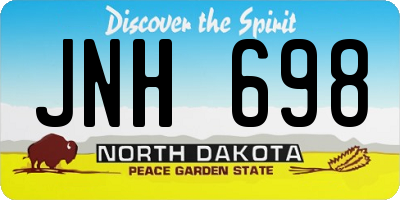 ND license plate JNH698