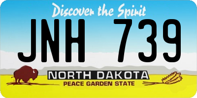 ND license plate JNH739