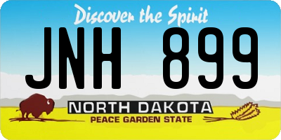 ND license plate JNH899