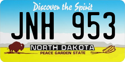 ND license plate JNH953